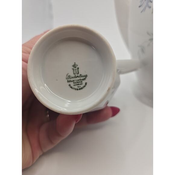 Vintage Heinrich Winterling Bavarian Tea Pot 9'' And Cream Vase - Picture 4 of 4